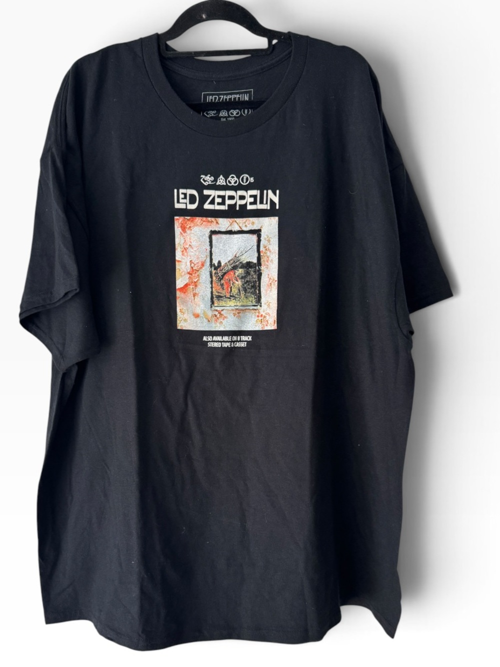 Official Led Zeppelin IV Album Cover Graphic T-Shirt Black Unisex Size XXXL
